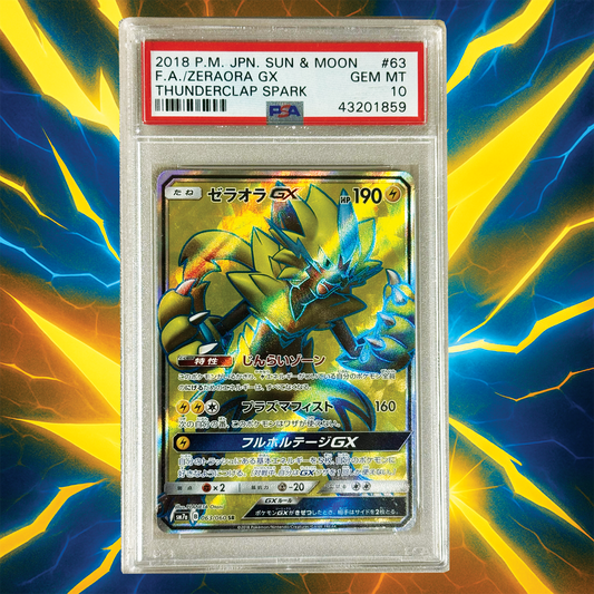 Zeraora GX #63 – Japanese Thunderclap Spark – PSA 10 Graded